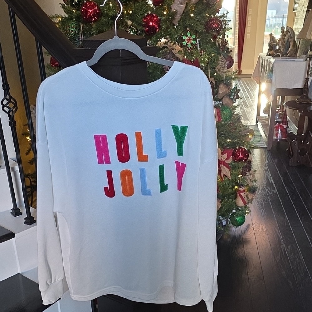 Holly Jolly White Sweater
